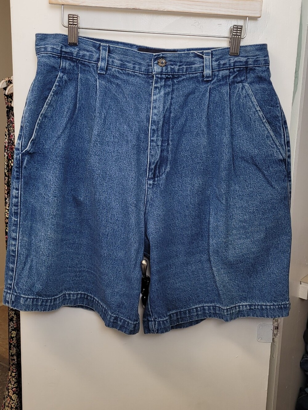 Denver Hayes Blue Pleated Denim Shorts